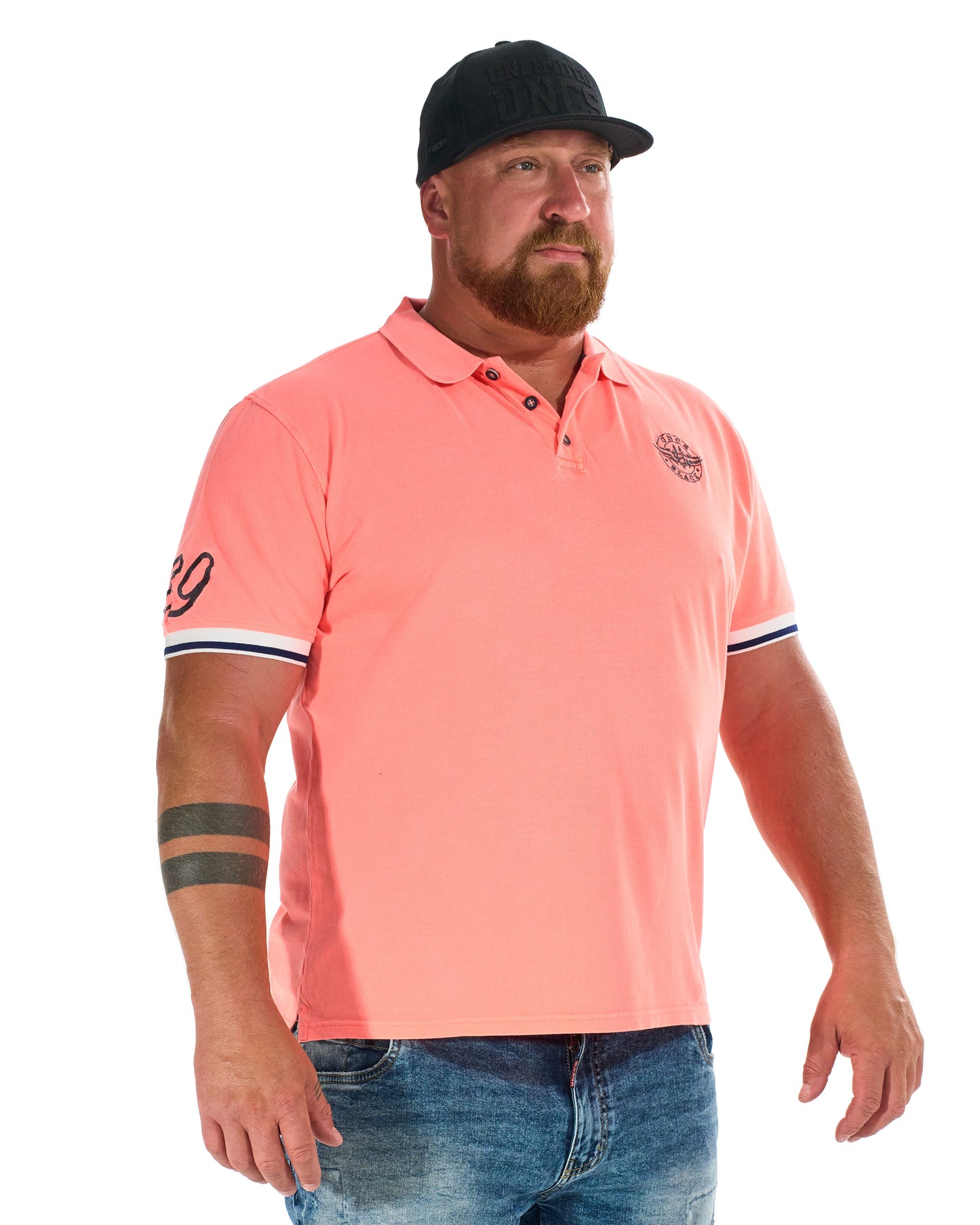 DERICK III Men's Polo NEON CORAL