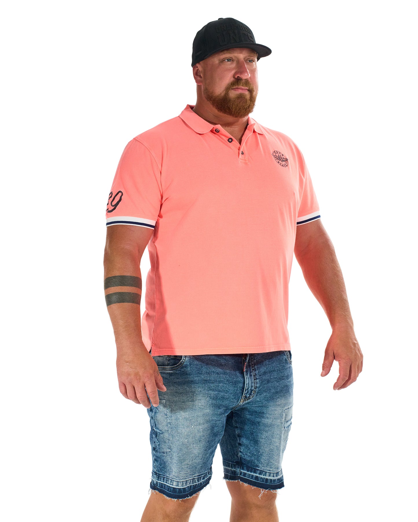 DERICK III Men's Polo NEON CORAL