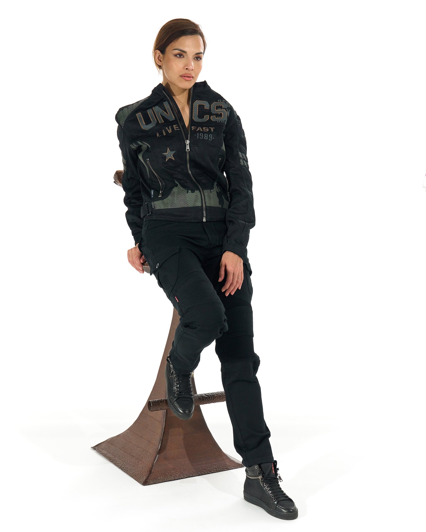 MOTORCYCLE (WITH PRINT) WOMEN'S BLACK Women's jacket BLACK