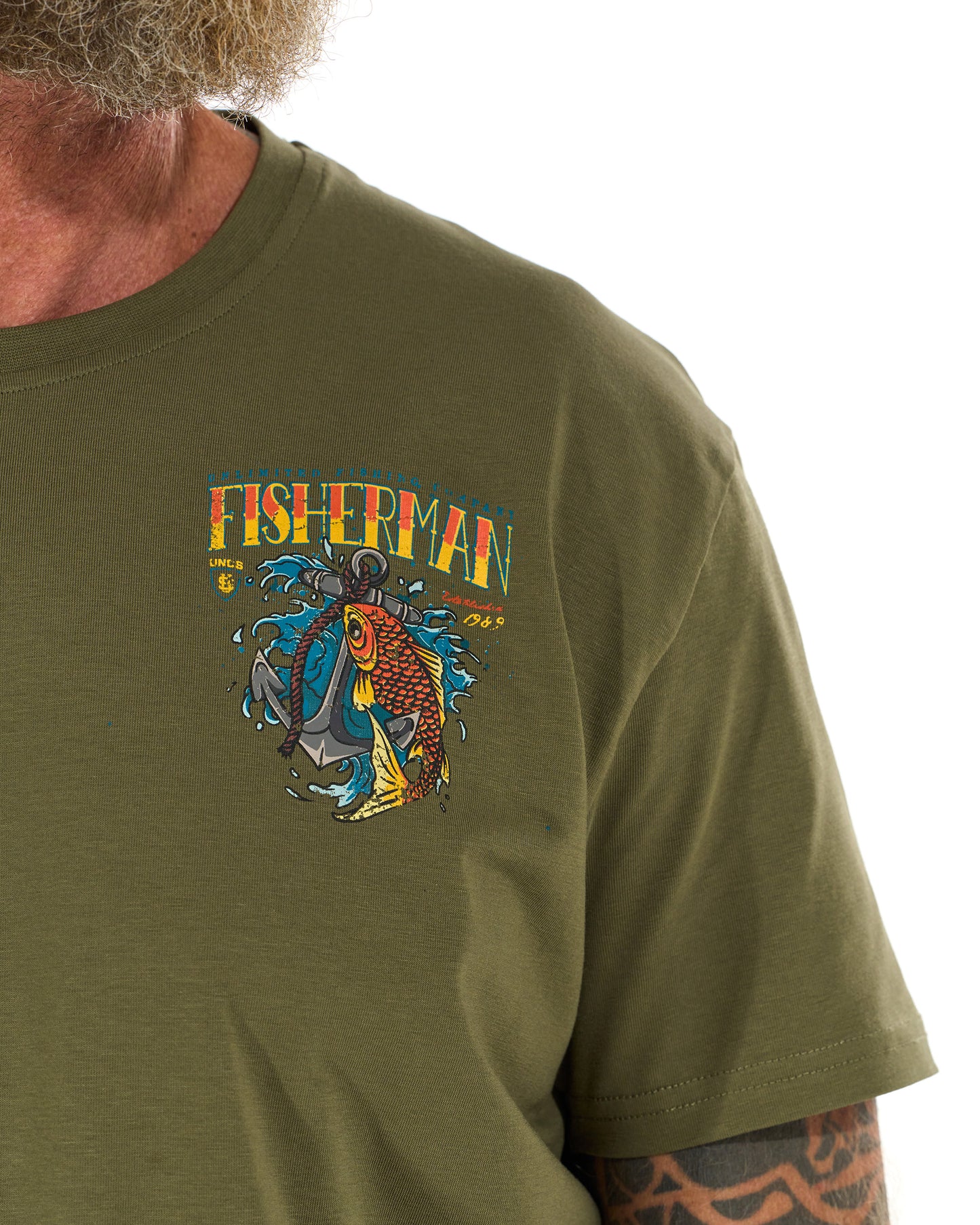 FISHERMAN IV Men's T-Shirt KHAKI