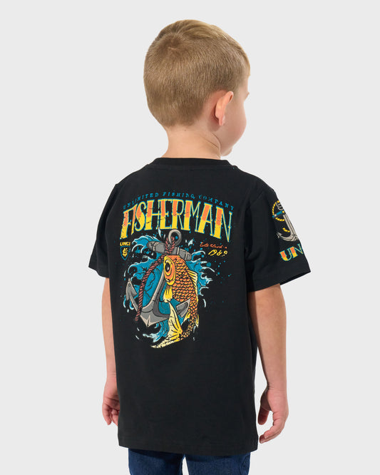 FISHERMAN IV Children's T-Shirt BLACK