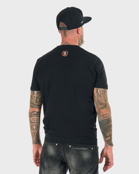 RODNEY III Men's T-Shirt BLACK/ORANGE