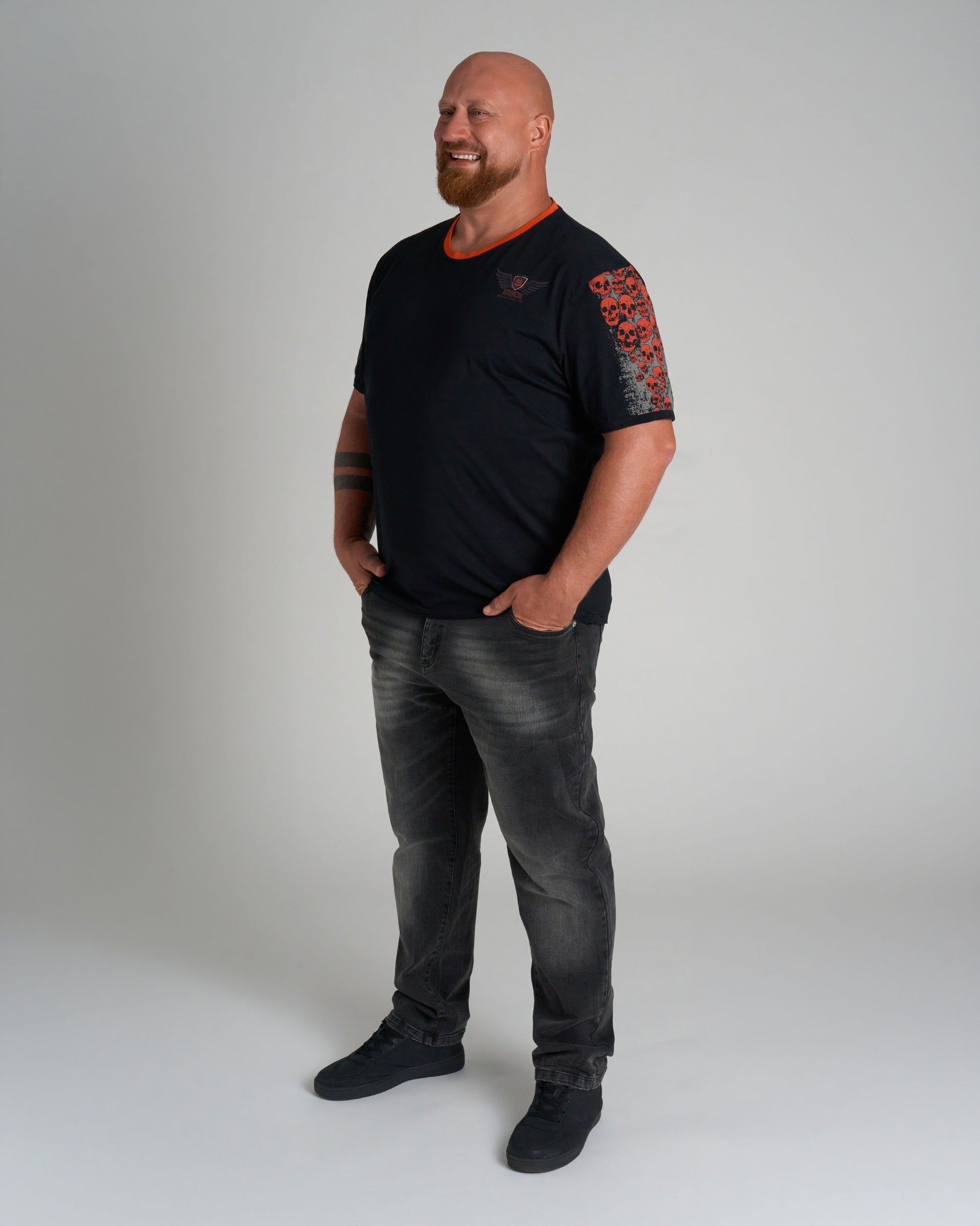 MALLORY IV Men's T-Shirt BLACK/ORANGE