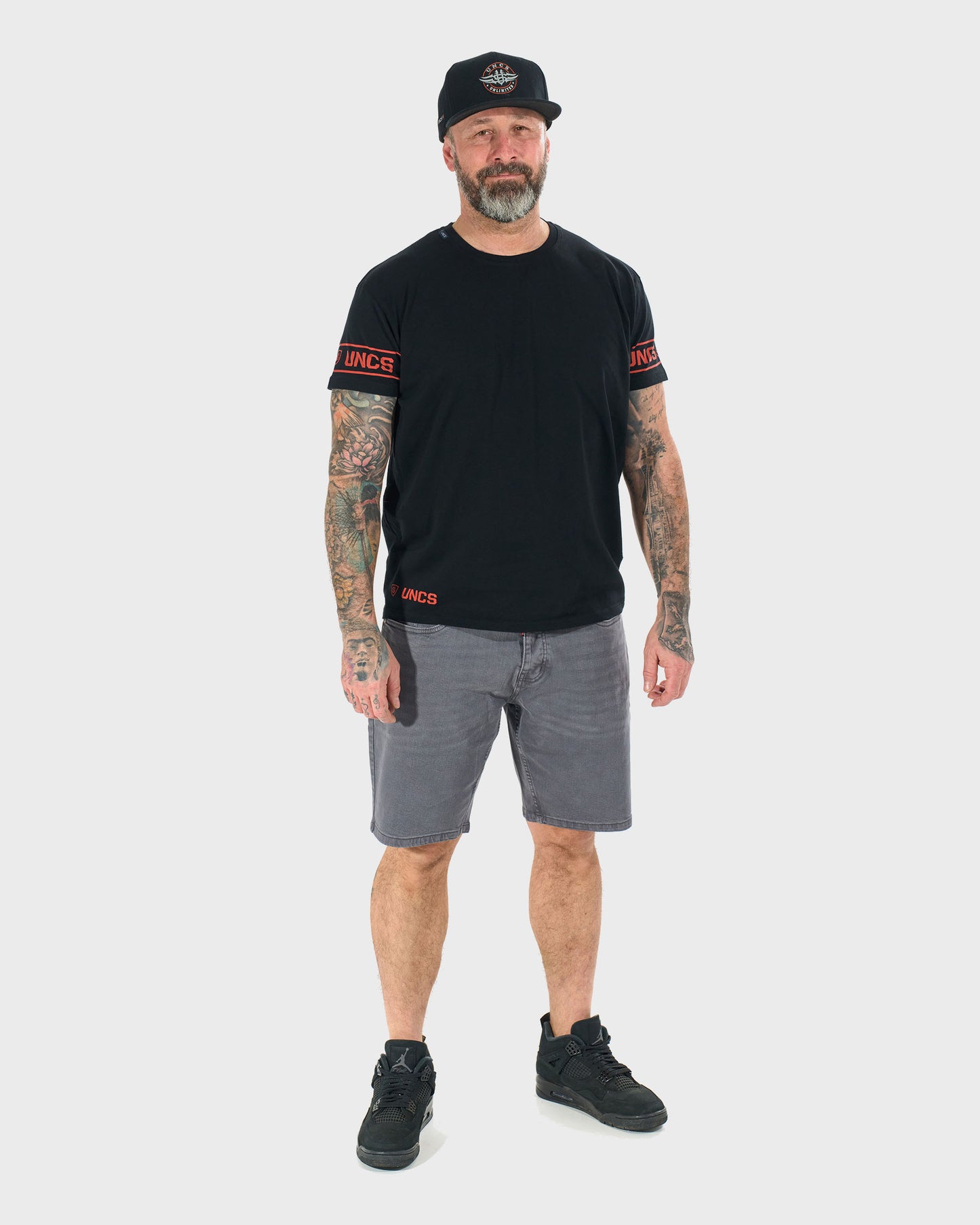 BRADY II Men's T-Shirt BLACK/ORANGE