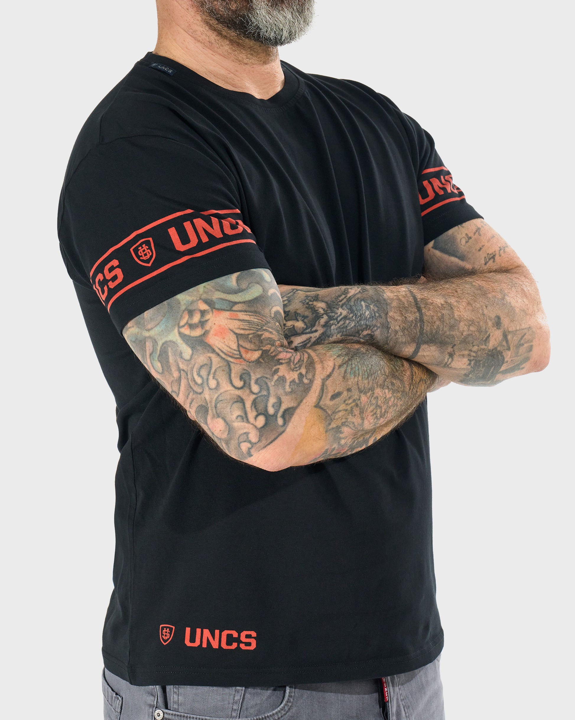 BRADY II Men's T-Shirt BLACK/ORANGE