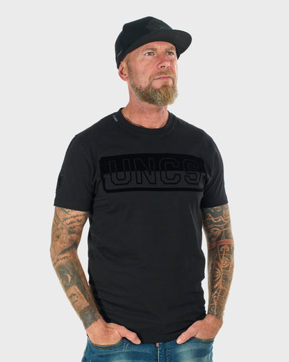 ALVARO Men's T-Shirt BLACK (FLOCK)