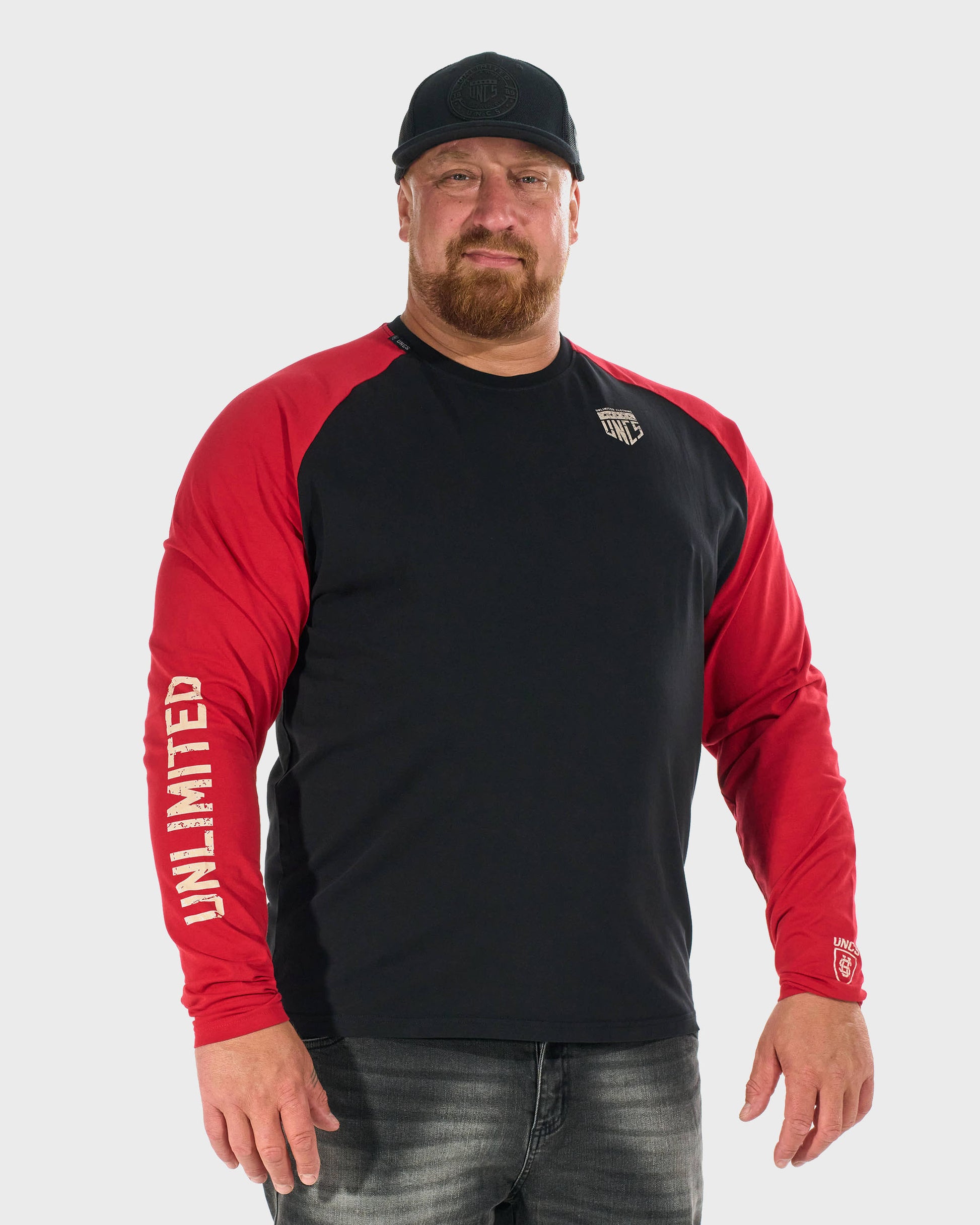 CONNOR I LS Men's T-Shirt BLACK/RED