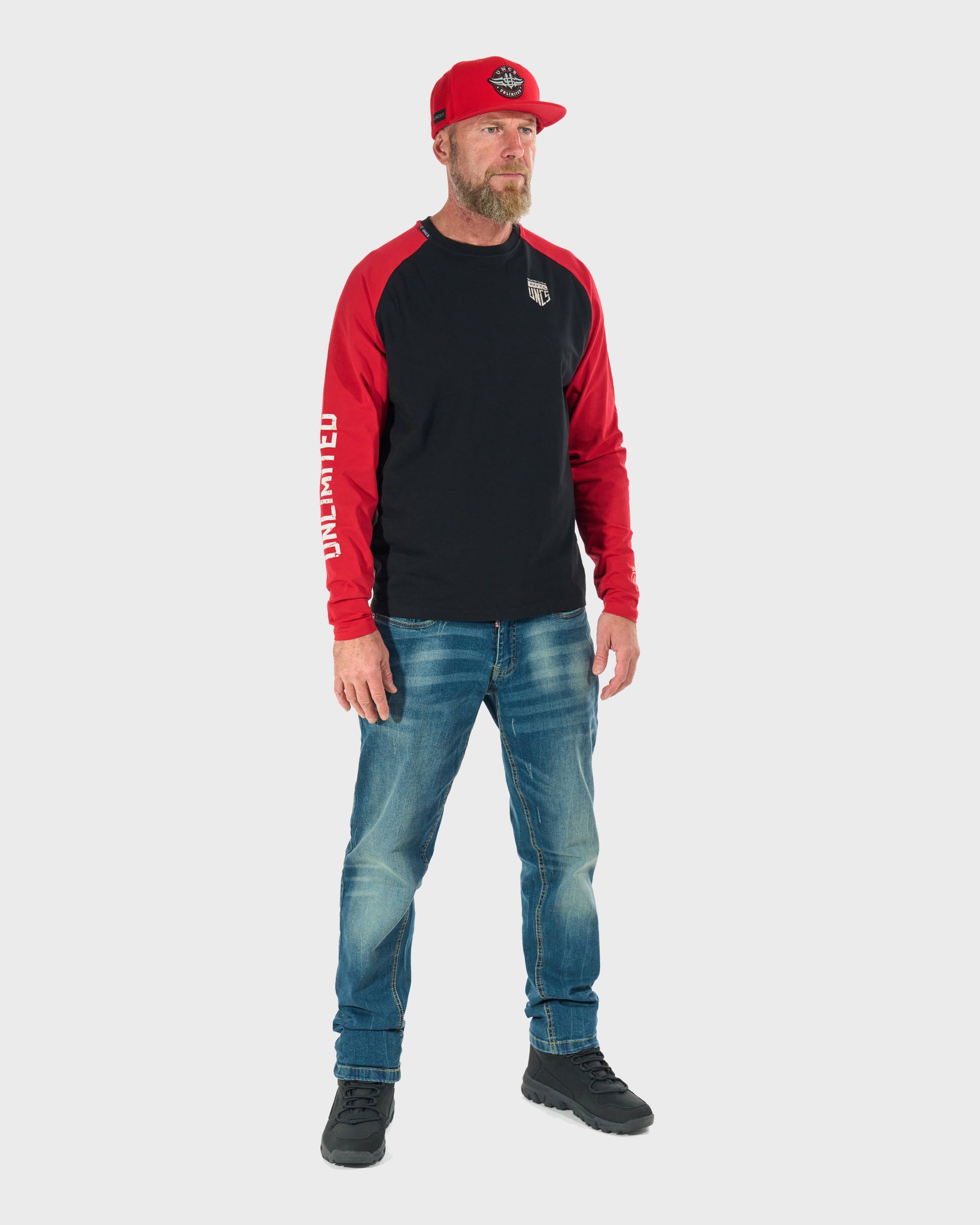 CONNOR I LS Men's T-Shirt BLACK/RED