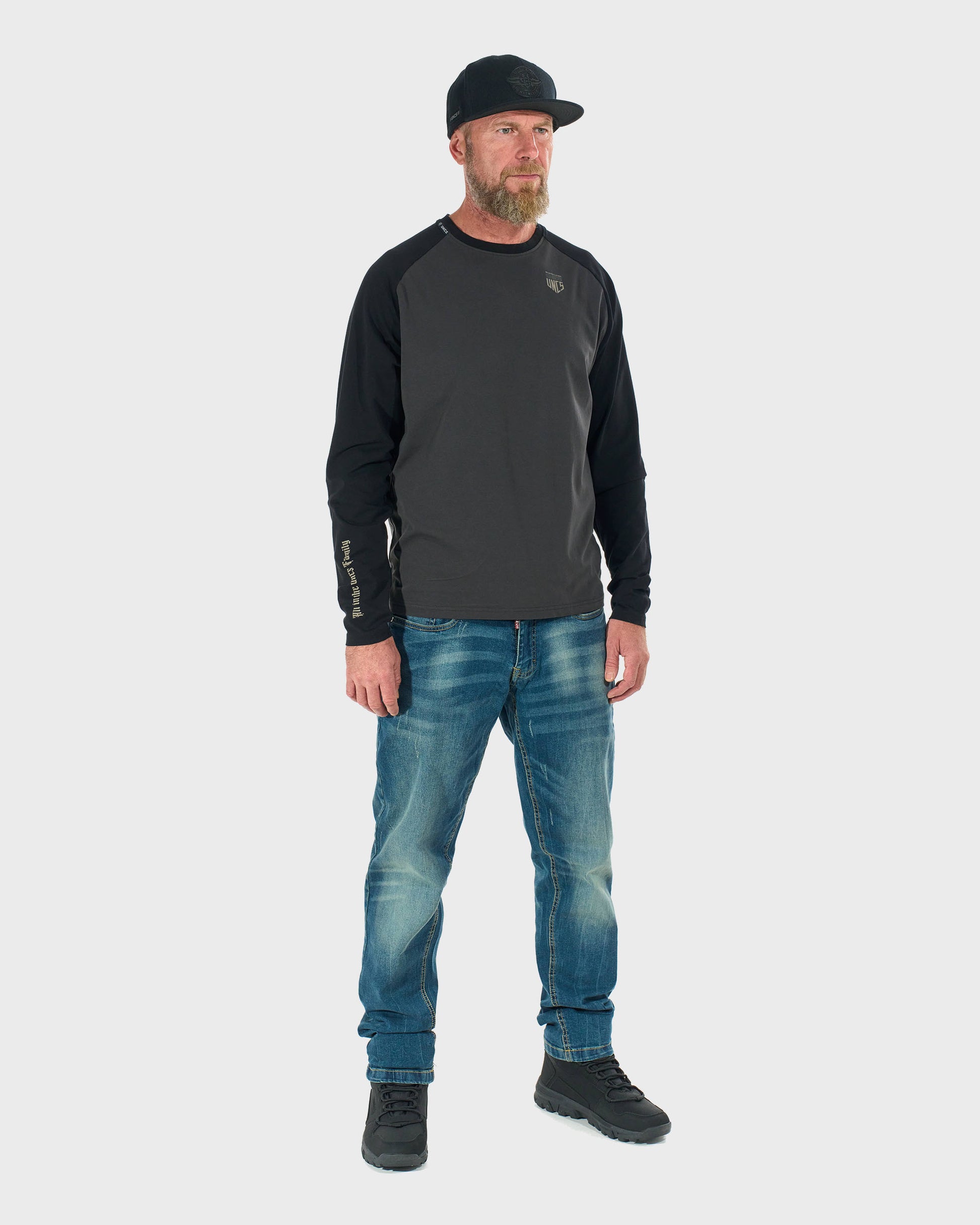 CONNOR II LS Men's T-Shirt GREY/BLACK