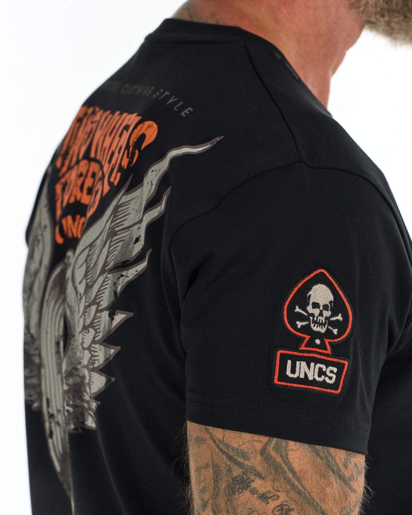 TWO WHEELS II Men's T-Shirt BLACK/ORANGE