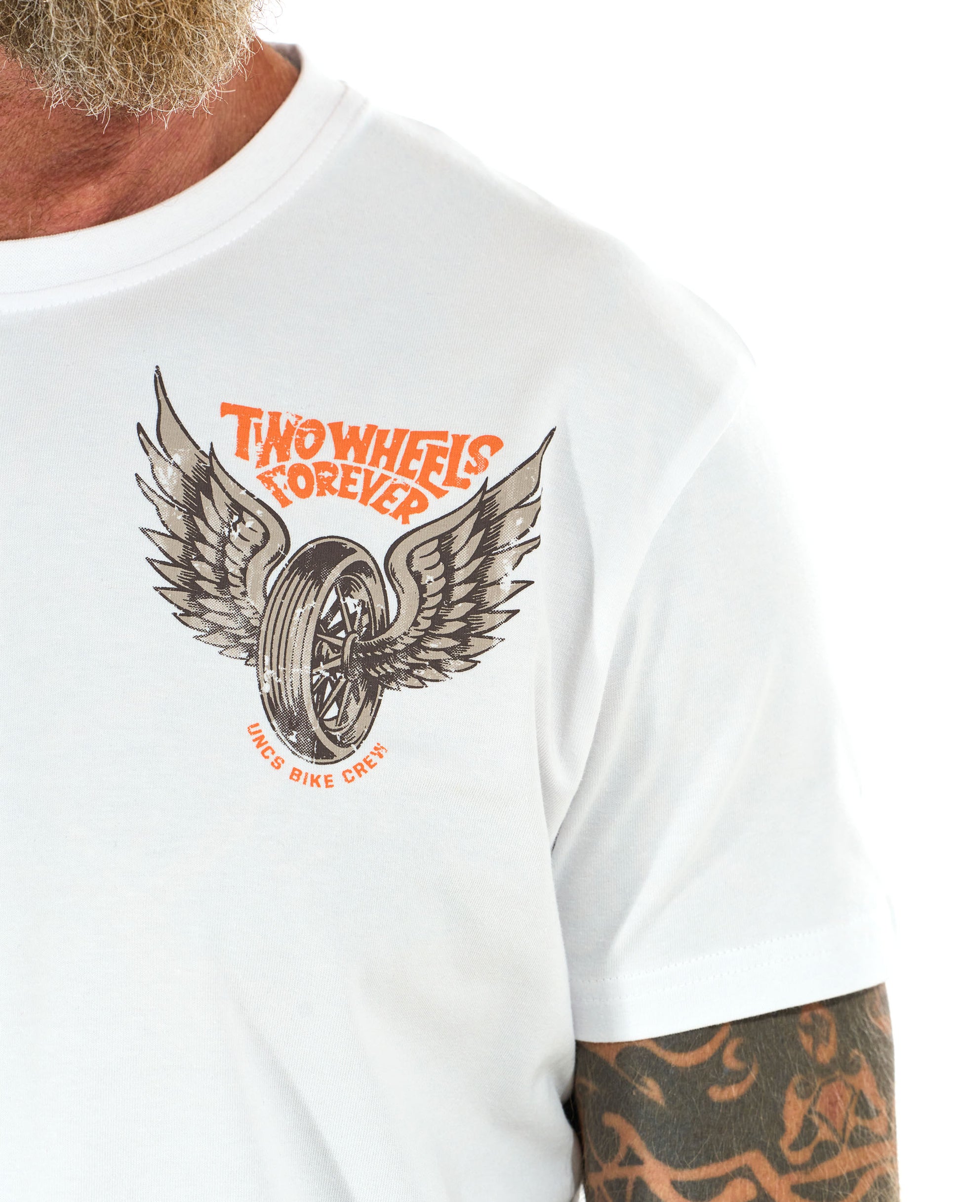 TWO WHEELS II Men's T-Shirt WHITE