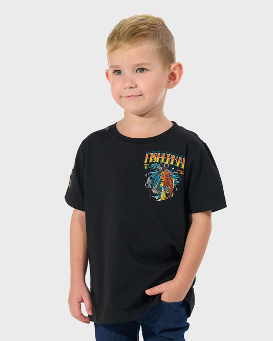 FISHERMAN IV Children's T-Shirt BLACK