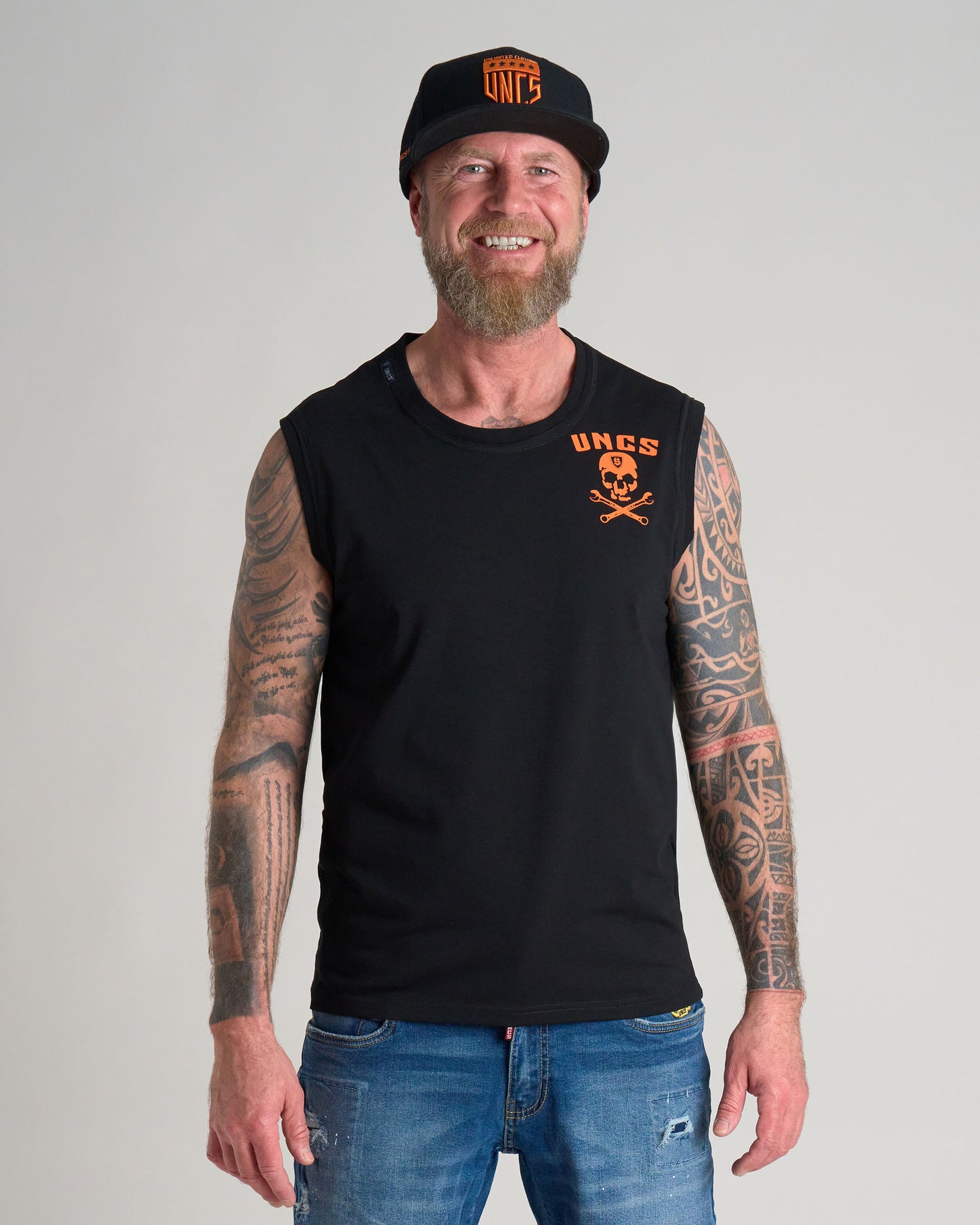 WRENCH Men's T-Shirt BLACK/ORANGE