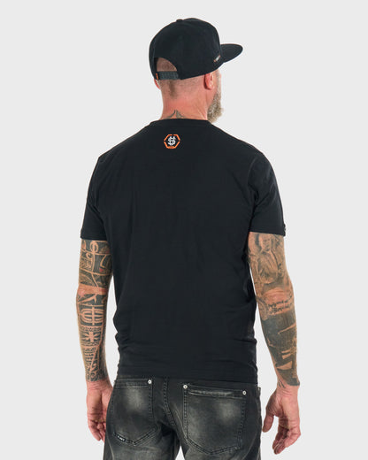 RODNEY III Men's T-Shirt BLACK/ORANGE