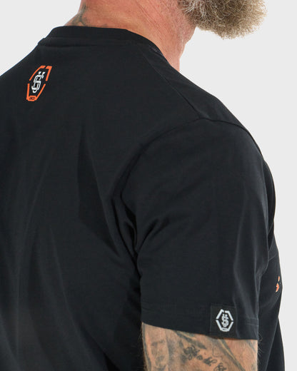 RODNEY III Men's T-Shirt BLACK/ORANGE