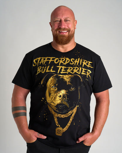 BULL TERRIER III Men's T-Shirt BLACK/GOLD