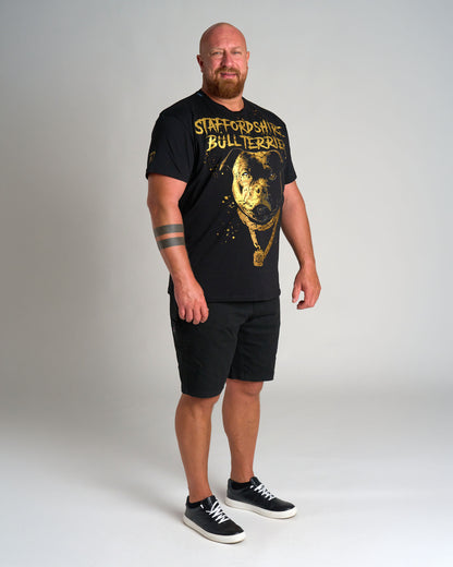 BULL TERRIER III Men's T-Shirt BLACK/GOLD