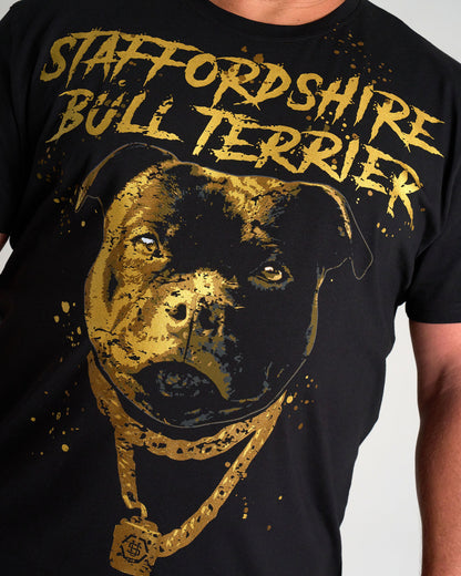 BULL TERRIER III Men's T-Shirt BLACK/GOLD