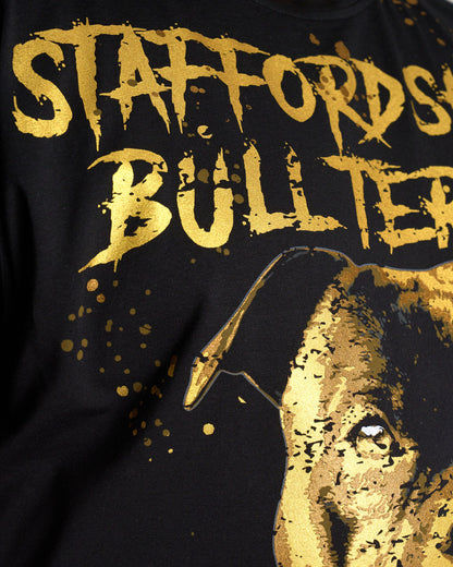 BULL TERRIER III Men's T-Shirt BLACK/GOLD