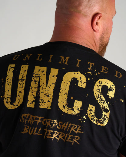 BULL TERRIER III Men's T-Shirt BLACK/GOLD