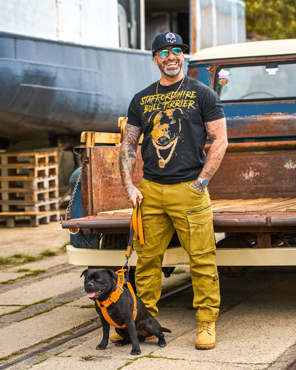 BULL TERRIER III Men's T-Shirt BLACK/GOLD