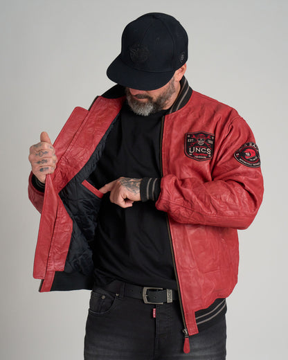 BIKER Men's Leather Jacket RED