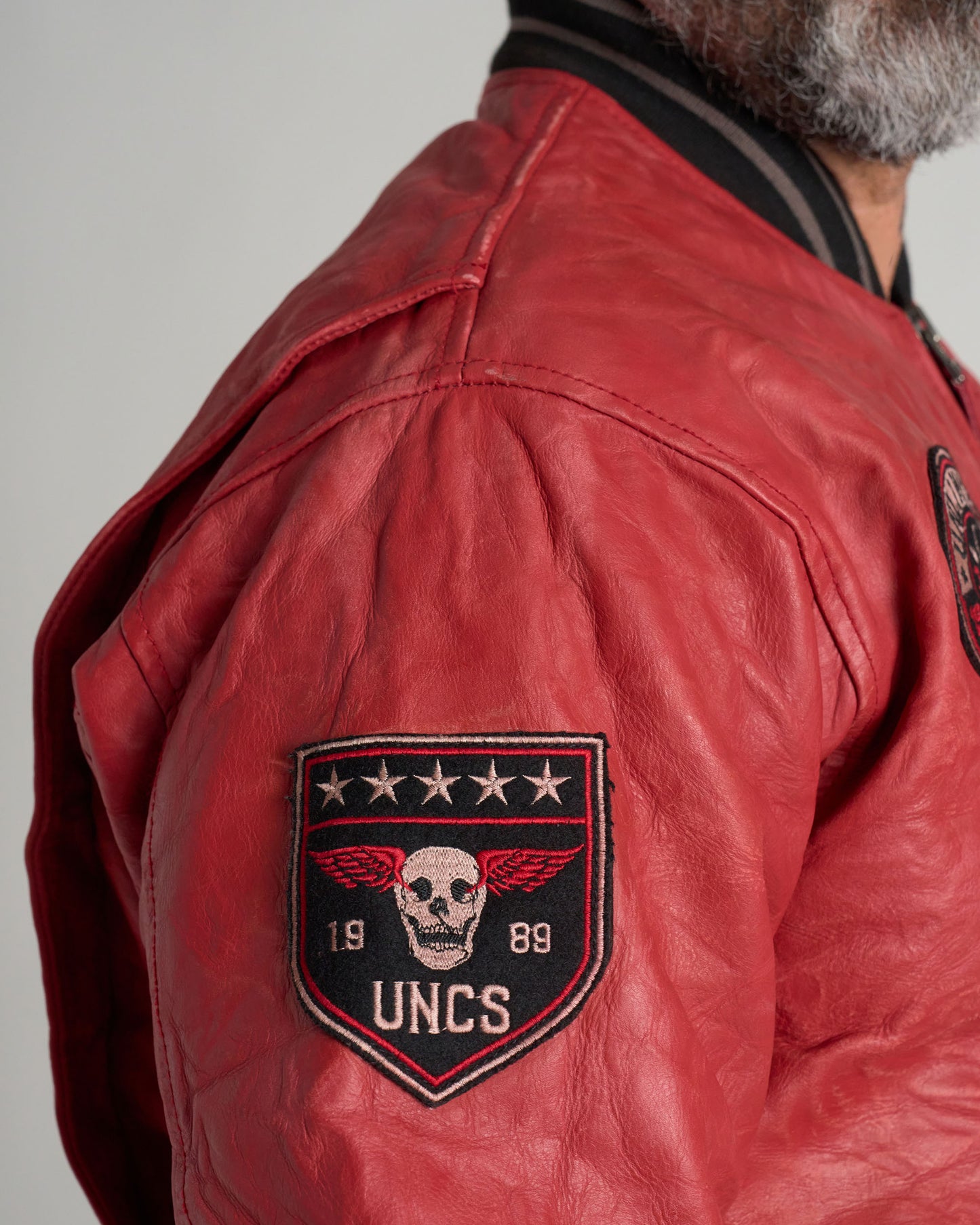 BIKER Men's Leather Jacket RED