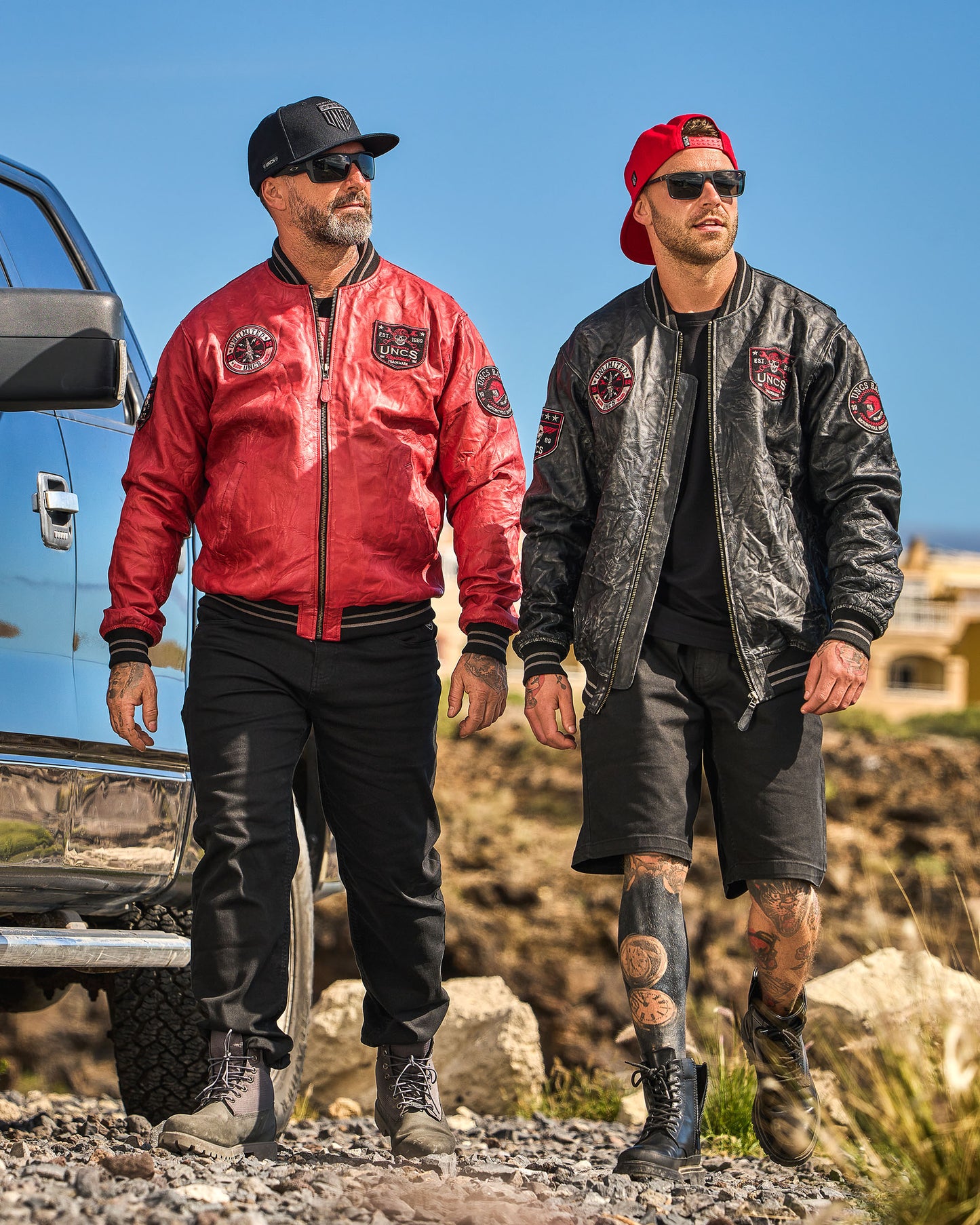 BIKER Men's Leather Jacket RED