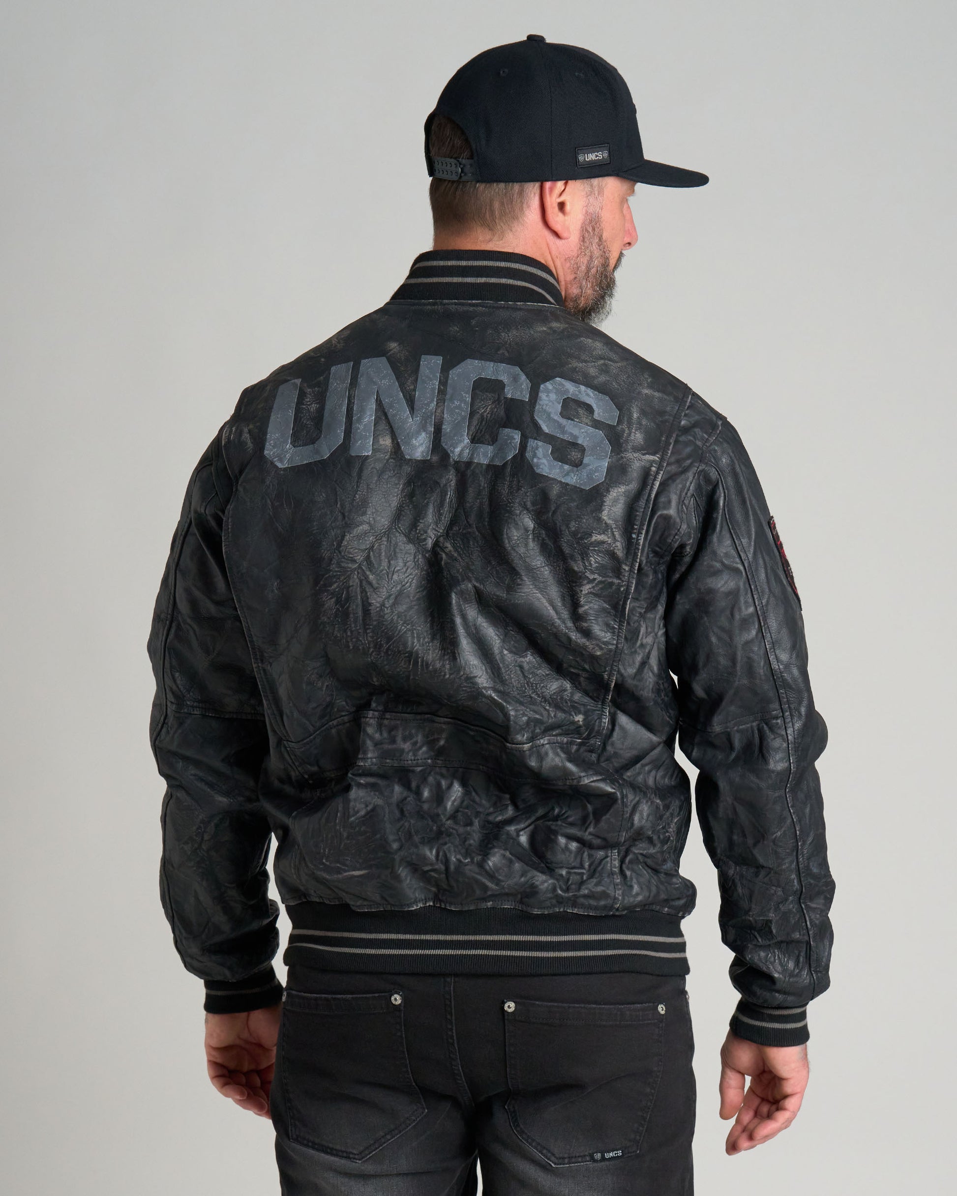 BIKER Men's Leather Jacket BLACK