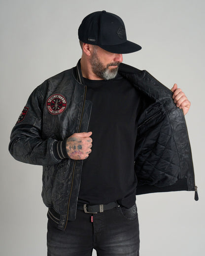 BIKER Men's Leather Jacket BLACK