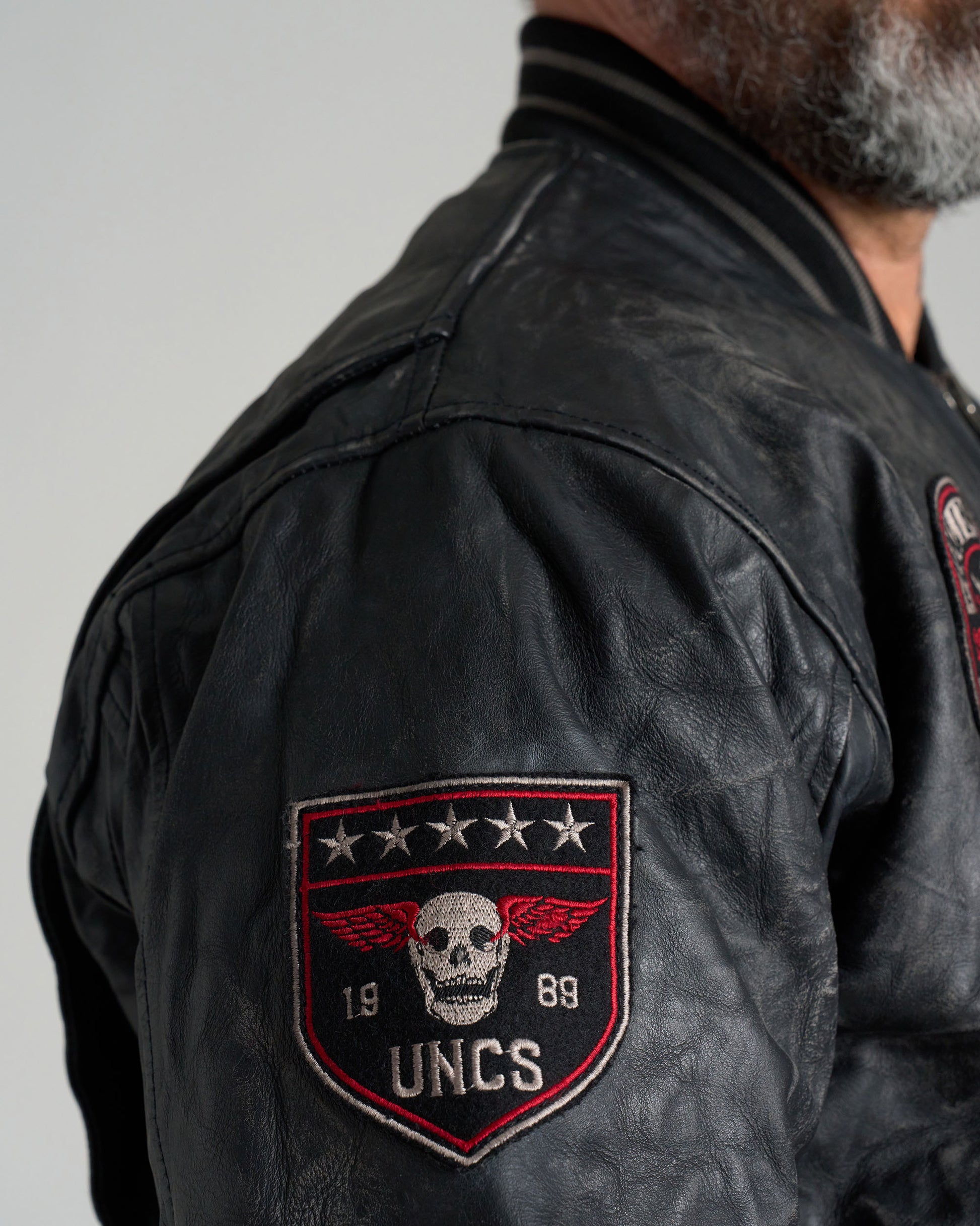 BIKER Men's Leather Jacket BLACK