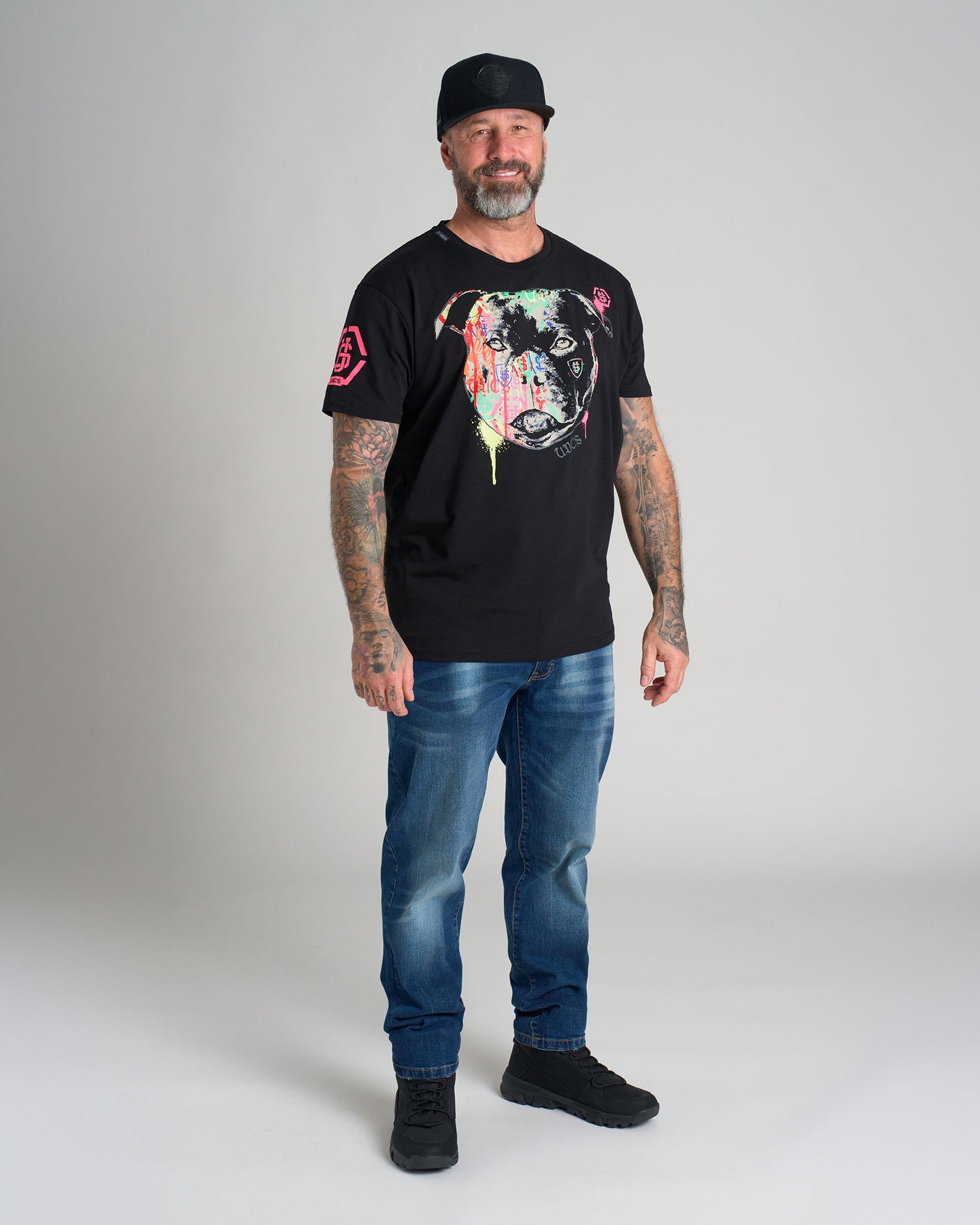 STAFFBULL III (Elasthan) Men's T-Shirt BLACK