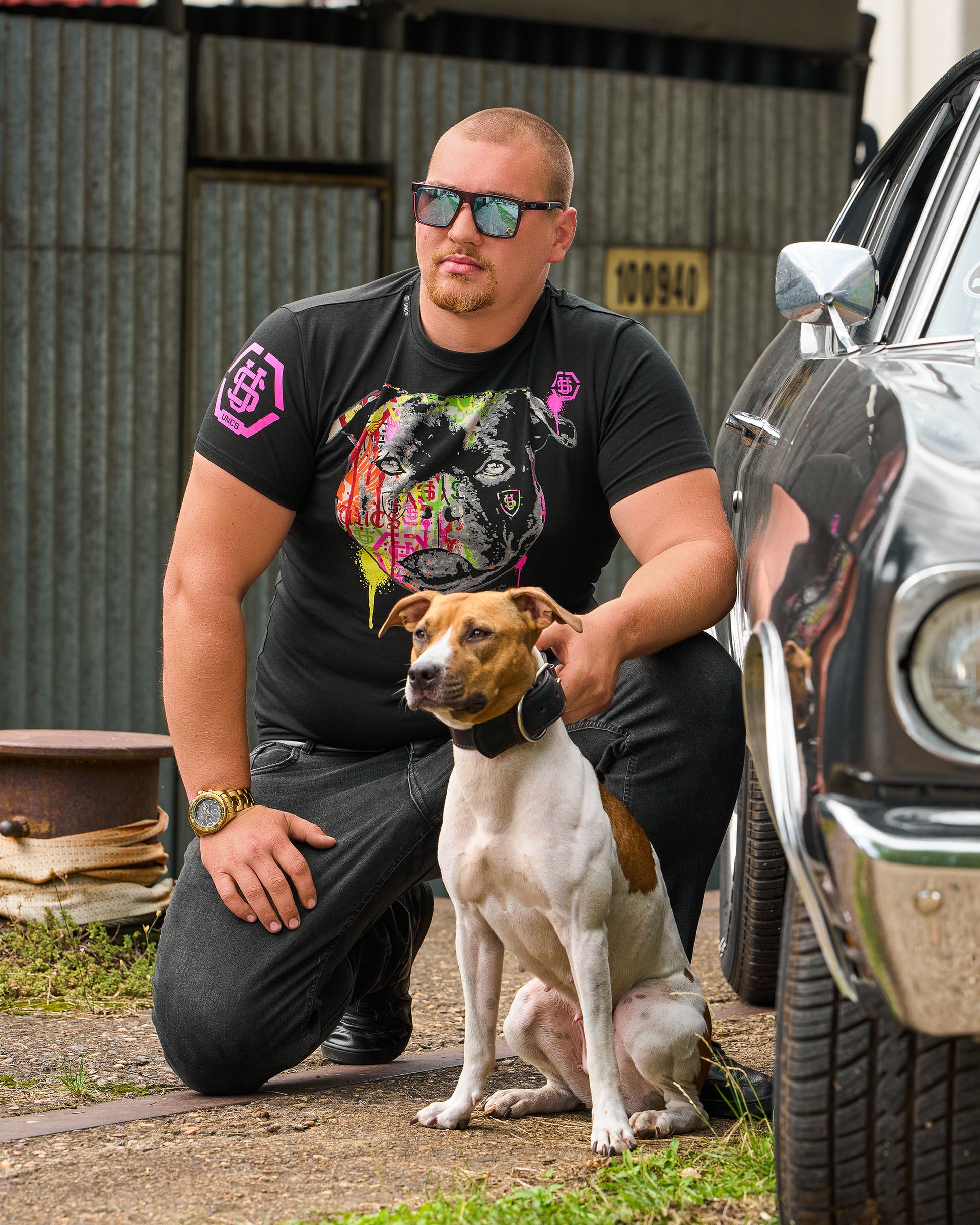 STAFFBULL III (Elasthan) Men's T-Shirt BLACK