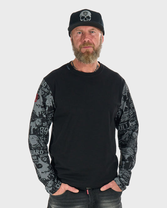 COMICS LS Men's T-Shirt BLACK