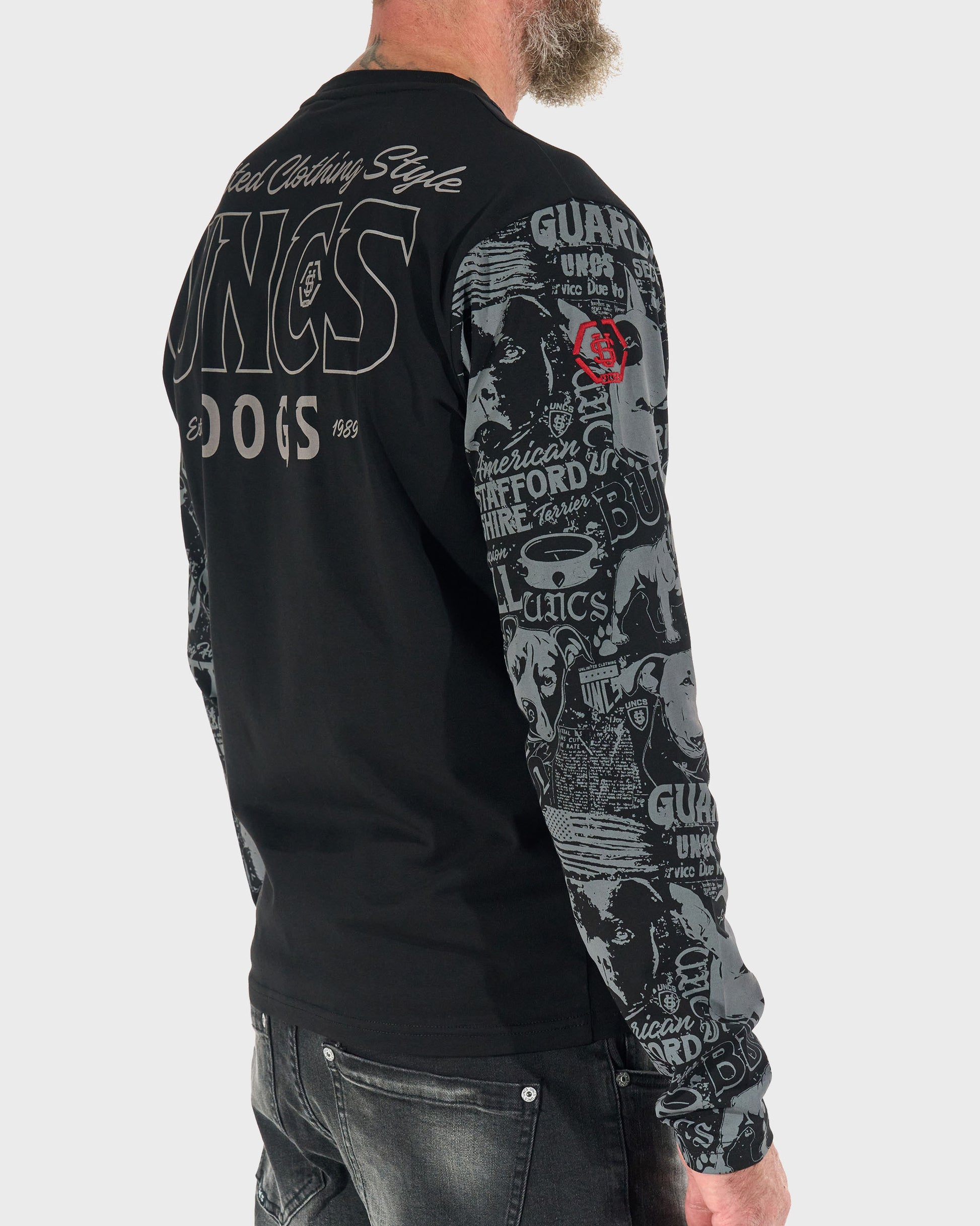 COMICS LS Men's T-Shirt BLACK