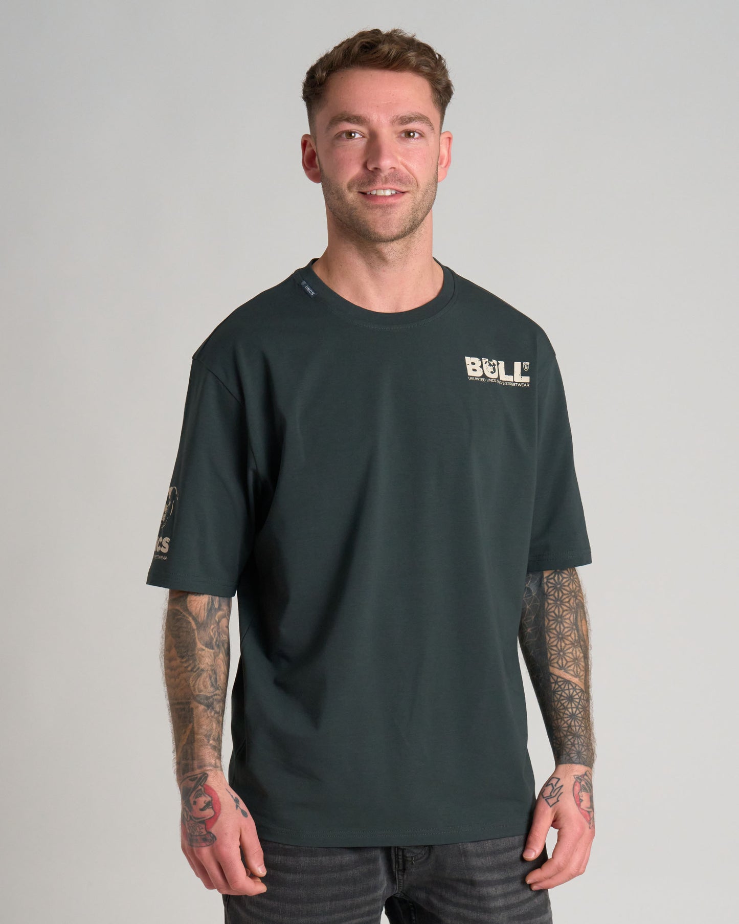 BULL III Men's T-Shirt KHAKI/WHITE