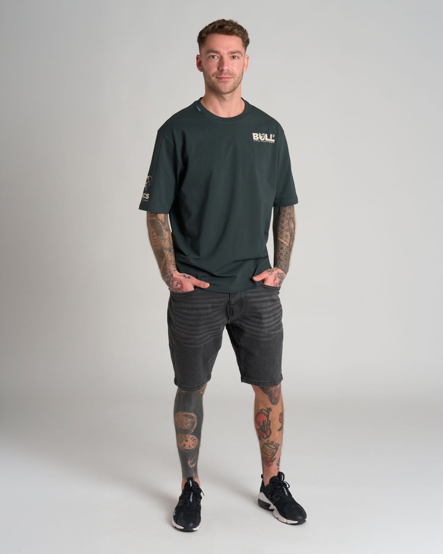 BULL III Men's T-Shirt KHAKI/WHITE