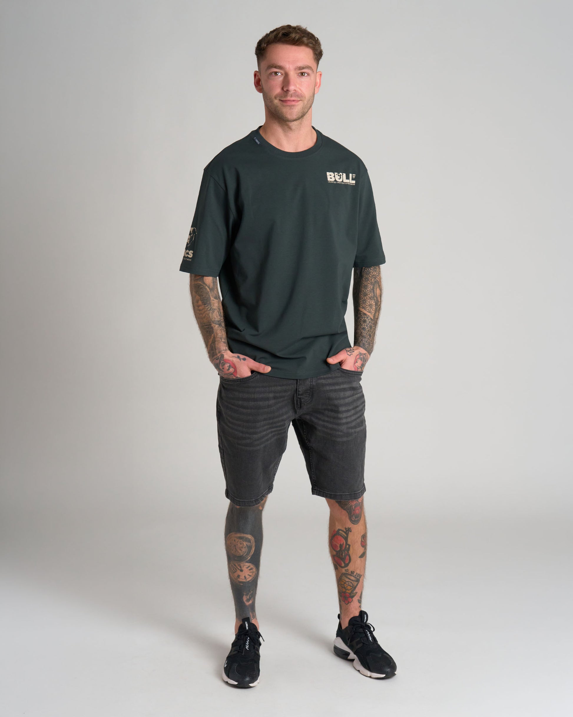 BULL III Men's T-Shirt KHAKI/WHITE