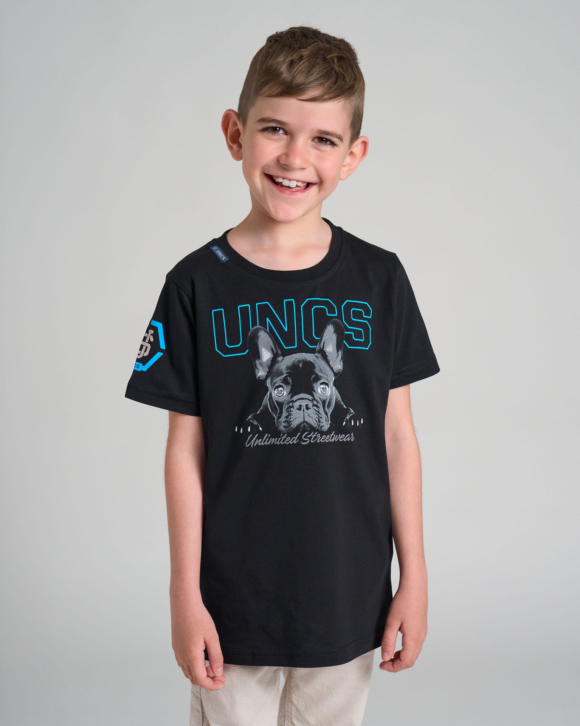 BULLDOG Children's T-Shirt BLACK/BLUE