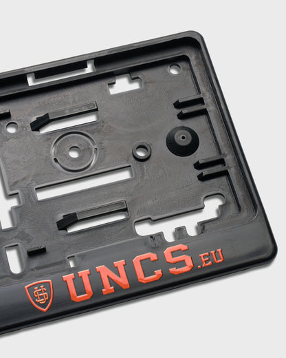 UNCS CAR License Plate Holder 3D BLACK/ORANGE