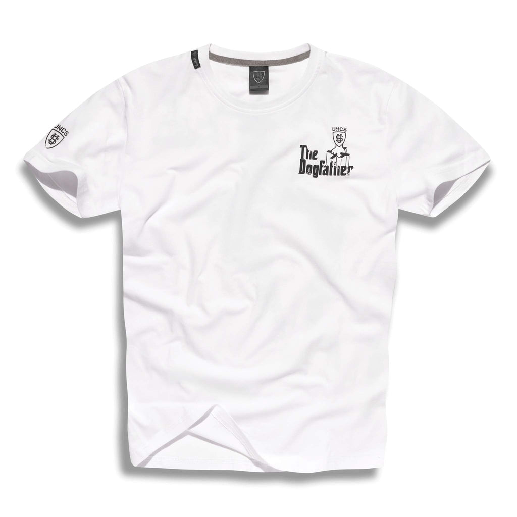 Men White The Dogfather T-shirt