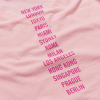 Light Pink Womens T-shirt with World Fashion Cities Print