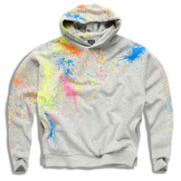 Light Grey Womans Hoodie with neon print