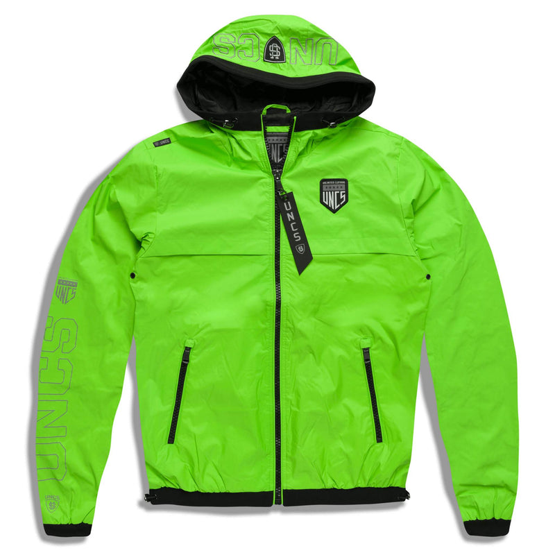 Neon green windproof jacket for men