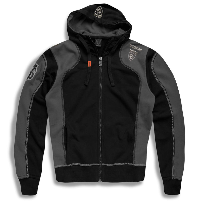 Gray and Black Zip Up Hooded jacket