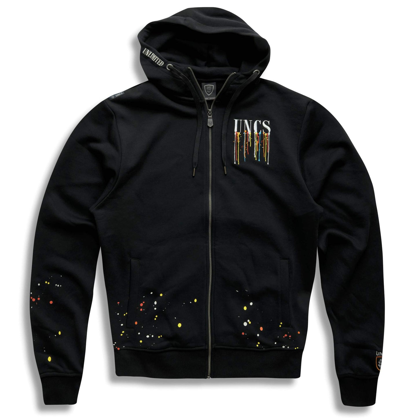 Black Zip Up Hooded Sweatshirt for Men
