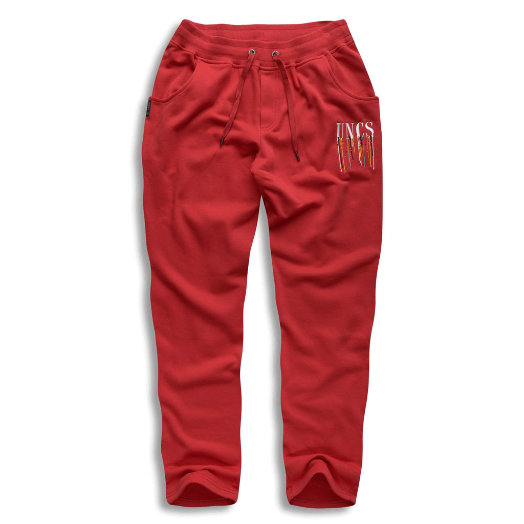 Men's Sweat Pants in Red with side pockets