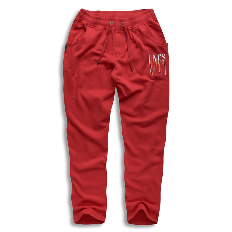 Men's Sweat Pants in Red with side pockets