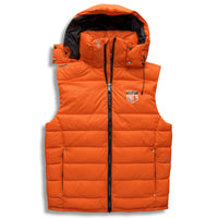 Orange puffer vest for men