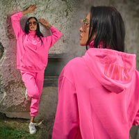 Womens Neon Pink Tracksuit Set
